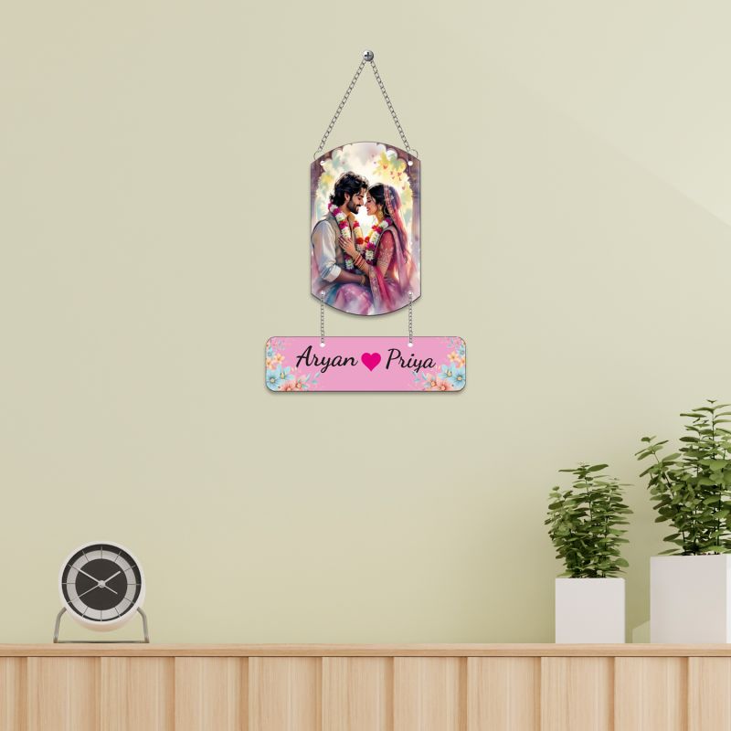 Personalized Couple Name Pre Wedding Theme  Wall Hanging